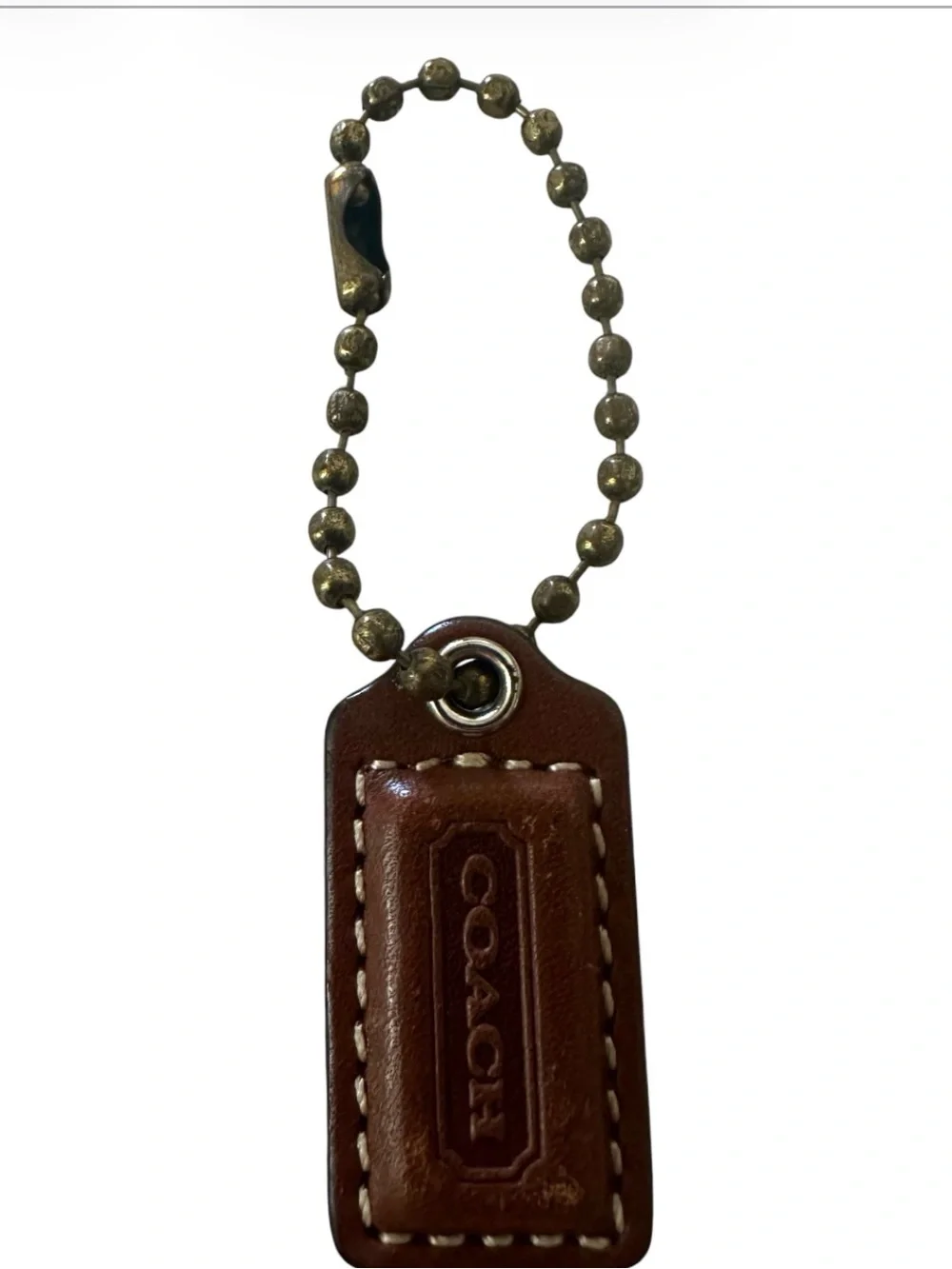 COACH Brown Leather Hangtag & Keychain